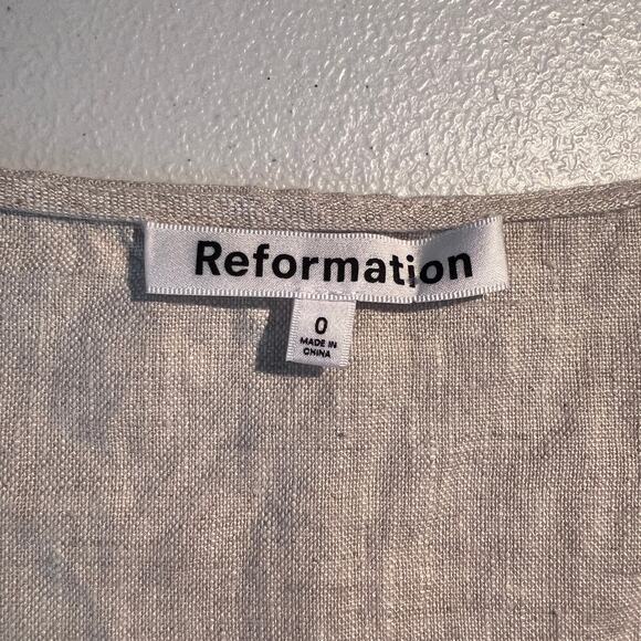 NWOT Reformation Dress Jill Linen A-Line Mini Oatmeal Clean Girl Boho Sundress - Picture 6 of 7